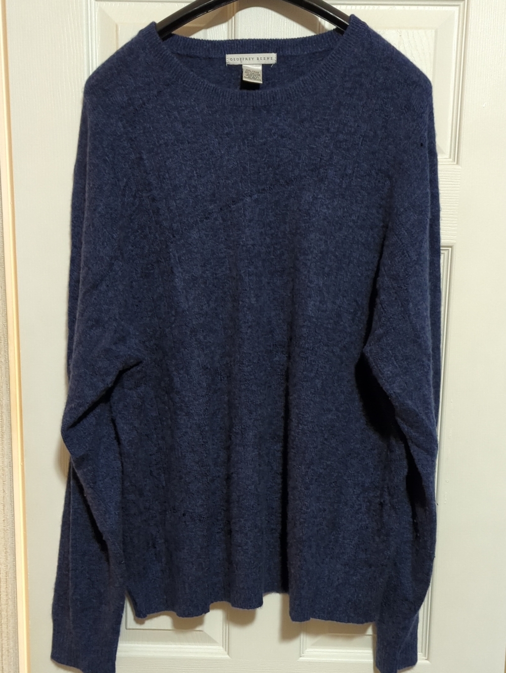 Geoffrey  beene 100% Cashmere Dark Navy Crewneck Pullover Sweater